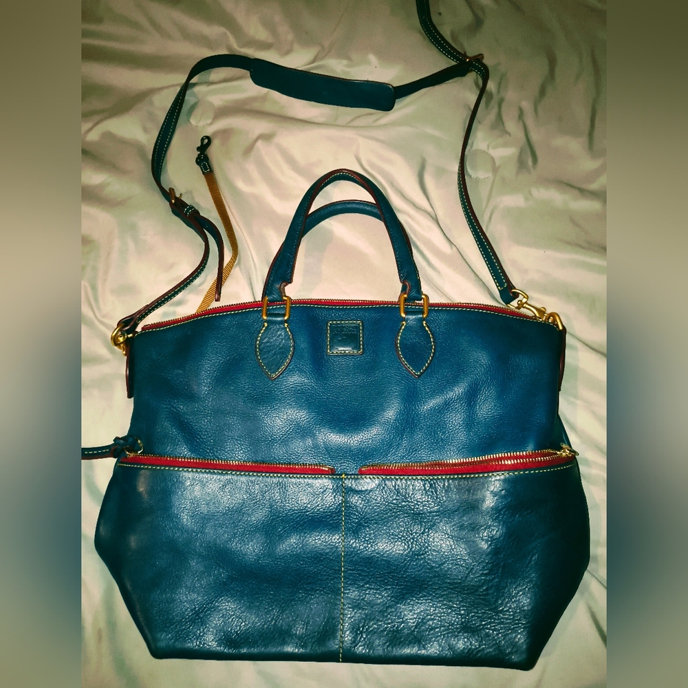Dooney & Burke Blue Large Leather Satchel  Bag/